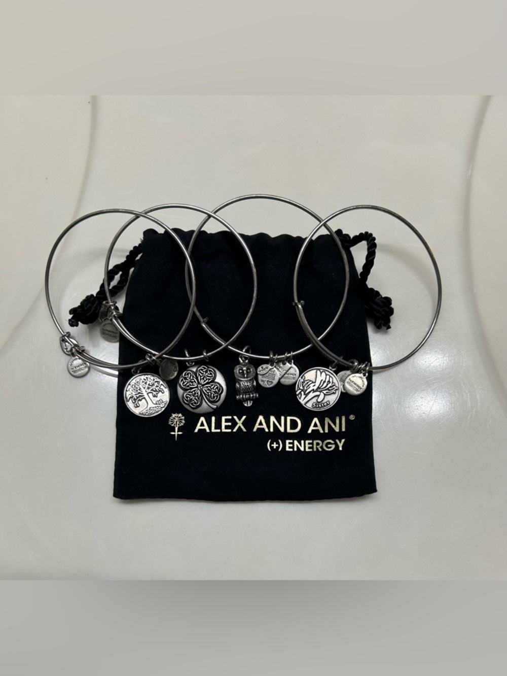 Alex and Ani Bracelet Bundle of 4 - Silver